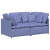 Sofa modułowa z poduszkami Tkanina Jeans Niebieski