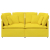 Sofa modułowa z poduszkami Tkanina jasnożółta