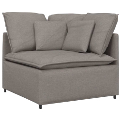 Sofa modułowa z podnóżkiem i poduszkami Tkanina Taupe