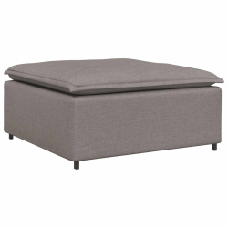 Sofa modułowa z podnóżkiem i poduszkami Tkanina Taupe