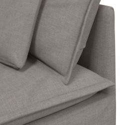 Sofa modułowa z podnóżkiem i poduszkami Tkanina Taupe