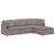 Sofa modułowa z podnóżkiem i poduszkami Tkanina Taupe