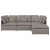 Sofa modułowa z podnóżkiem i poduszkami Tkanina Taupe