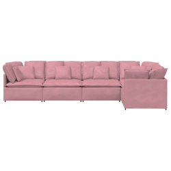 Sofa modułowa z poduszkami Velvet Pink