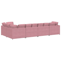 Sofa modułowa z poduszkami Velvet Pink