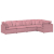 Sofa modułowa z poduszkami Velvet Pink