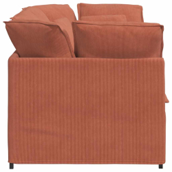 Sofa modułowa z poduszkami Tkanina sztruksowa Czerwony
