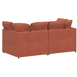 Sofa modułowa z poduszkami Tkanina sztruksowa Czerwony