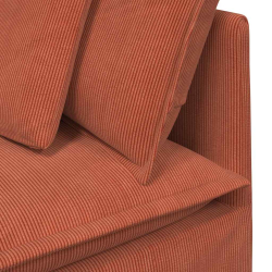 Sofa modułowa z poduszkami Tkanina sztruksowa Czerwony