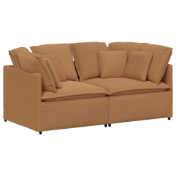 Sofa modułowa z poduszkami Tkanina przypominająca wełnę