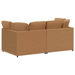 Sofa modułowa z poduszkami Tkanina przypominająca wełnę