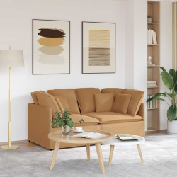 Sofa modułowa z poduszkami Tkanina przypominająca wełnę