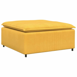 Sofa modułowa z podnóżkiem i poduszkami Tkanina sztruksowa