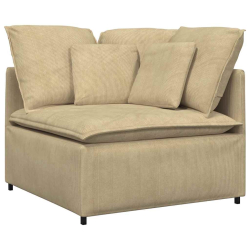Sofa modułowa z podnóżkiem i poduszkami Tkanina sztruksowa