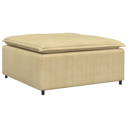 Sofa modułowa z podnóżkiem i poduszkami Tkanina sztruksowa