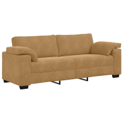Sofa 3-osobowa, brązowa, 178 cm, aksamit