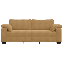 Sofa 3-osobowa, brązowa, 178 cm, aksamit