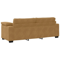 Sofa 3-osobowa, brązowa, 178 cm, aksamit