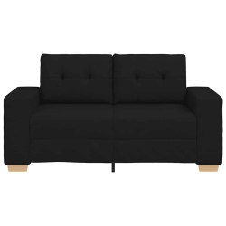 Sofa dwuosobowa, czarna, 120 cm, tkanina