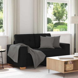 Sofa dwuosobowa, czarna, 120 cm, tkanina