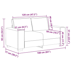 Sofa 2-osobowa Cloud Grey 120 cm Tkanina