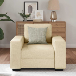 Sofa Fotel Kremowy 60 cm Tkanina