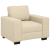 Sofa Fotel Kremowy 60 cm Tkanina