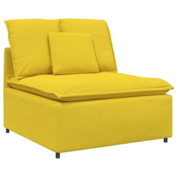 Sofa modułowa z poduszkami Tkanina jasnożółta