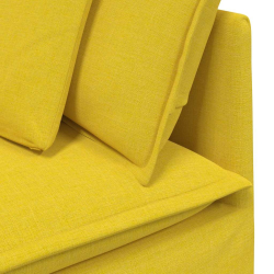 Sofa modułowa z poduszkami Tkanina jasnożółta
