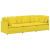 Sofa modułowa z poduszkami Tkanina jasnożółta