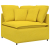 Sofa modułowa z poduszkami Tkanina jasnożółta