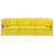 Sofa modułowa z poduszkami Tkanina jasnożółta
