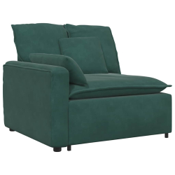 Sofa modułowa z poduszkami aksamitna ciemnozielona