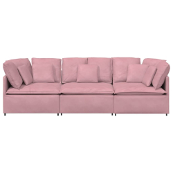 Sofa modułowa z poduszkami Velvet Pink