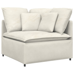 Sofa modułowa z poduszkami aksamitna kremowa
