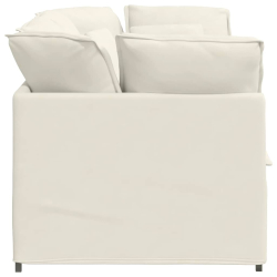 Sofa modułowa z poduszkami aksamitna kremowa