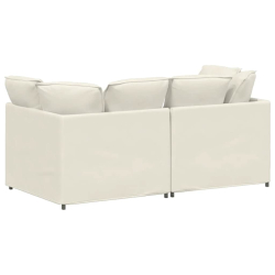 Sofa modułowa z poduszkami aksamitna kremowa