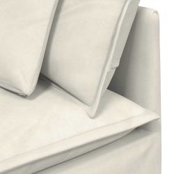 Sofa modułowa z poduszkami aksamitna kremowa