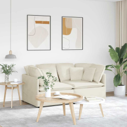 Sofa modułowa z poduszkami aksamitna kremowa