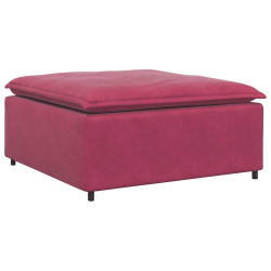 Sofa modułowa z podnóżkiem i poduszkami aksamitna w kolorze