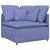Sofa modułowa z podnóżkiem i poduszkami Tkanina Jeans Niebieski