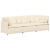 Sofa modułowa z poduszkami Tkanina sztruksowa kremowa