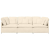 Sofa modułowa z poduszkami Tkanina sztruksowa kremowa