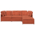 Sofa modułowa z podnóżkiem i poduszkami Tkanina kordowa