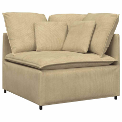 Sofa modułowa z poduszkami Tkanina sztruksowa Jasnozielona