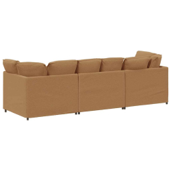 Sofa modułowa z poduszkami Tkanina przypominająca wełnę