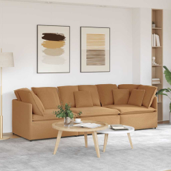 Sofa modułowa z poduszkami Tkanina przypominająca wełnę