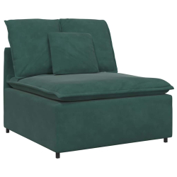 Sofa modułowa z poduszkami aksamitna ciemnozielona