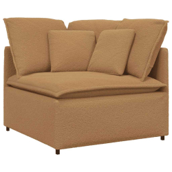 Sofa modułowa z podnóżkiem i poduszkami Kręcona tkanina