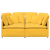 Sofa modułowa z poduszkami Tkanina sztruksowa Jasnożółta